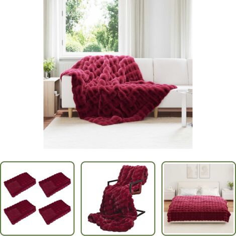 Coperta morbida -  Coperta antiscivolo in finta di coniglio Olite 4 pcs Poliestere