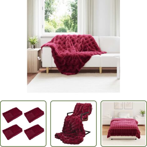 Coperta morbida -  Coperta antiscivolo in finta di coniglio Olite 4 pcs Poliestere
