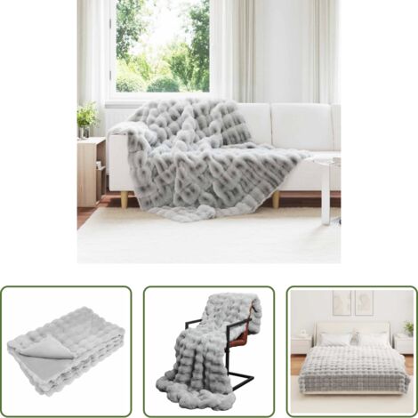 Coperta morbida -  Coperta antiscivolo in finta di coniglio Olite Grigio