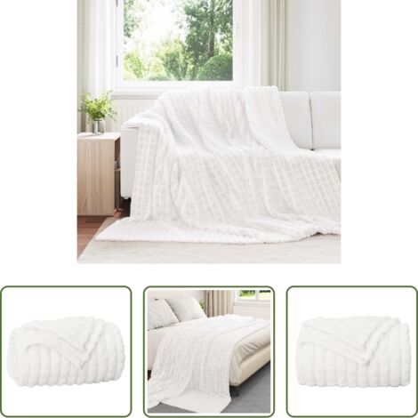 Coperta morbida -  Coperta Bianco 240 x 220 cm Panno
