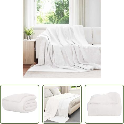 Coperta morbida - Coperta Bianco 240 x 270 cm Panno