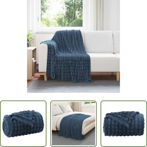 Coperta morbida -  Coperta Blu navy 150 x 130 cm Panno