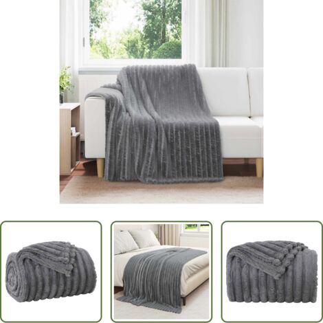 Coperta morbida -  Coperta Grigio scuro 200 x 150 cm Panno