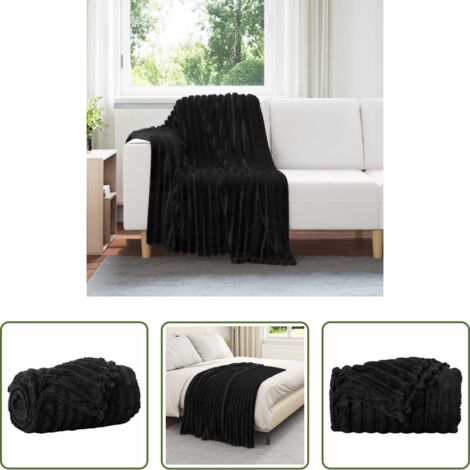 Coperta morbida - Coperta Nero 150 x 130 cm Panno