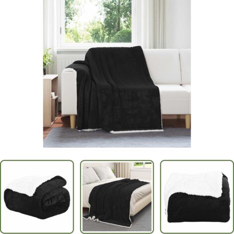 Coperta morbida -  Coperta Nero 150 x 200 cm Panno
