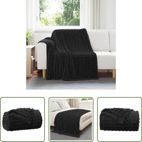 Coperta morbida - Coperta Nero 200 x 150 cm Panno