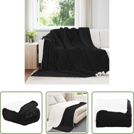 Coperta morbida -  Coperta Nero 240 x 270 cm Panno