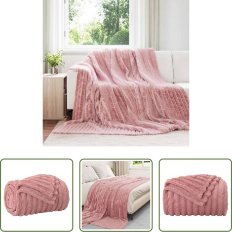 Coperta morbida -  Coperta Rosa 240 x 220 cm Panno