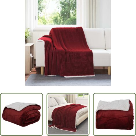 Coperta morbida -  Coperta Rosso Bordeaux 150 x 200 cm Panno