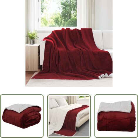 Coperta morbida -  Coperta Rosso Bordeaux 220 x 240 cm Panno