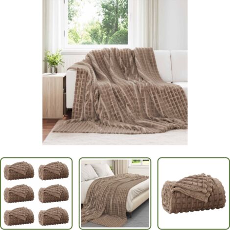 Coperta morbida -  Coperte da Pile 6 pcs Cammello 270 x 240 cm Panno