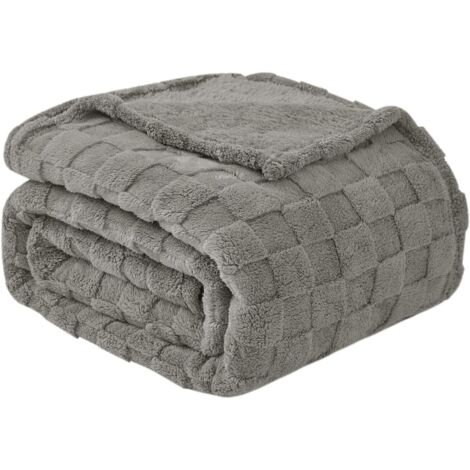 Coperta morbida in pile di flanella - Calda coperta estiva - per divano, ufficio e letto (200x 150 cm, grigio)