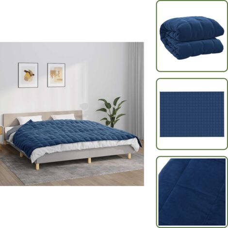 Coperta morbida - vidaXL Coperta Ponderata Blu 155x220 cm 7 kg Tessuto - Coperta per la mente