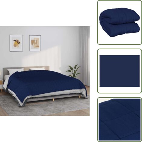 Coperta morbida - vidaXL Coperta Ponderata Blu 235x290 cm 11 kg Tessuto - Sonno profondo