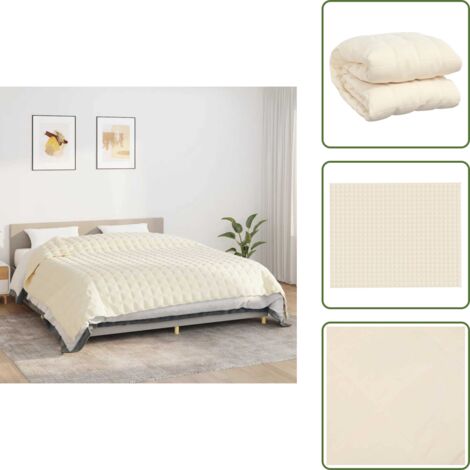 Coperta morbida - vidaXL Coperta Ponderata Crema Chiaro 235x290 cm 15 kg Tessuto - Coperta per la mente