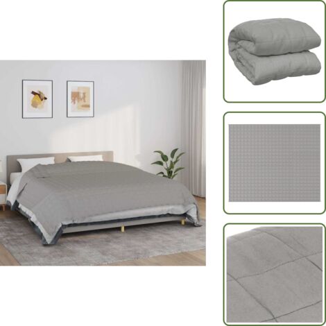 Coperta morbida - vidaXL Coperta Ponderata Grigia 220x260 cm 11 kg Tessuto - Peso corporeo
