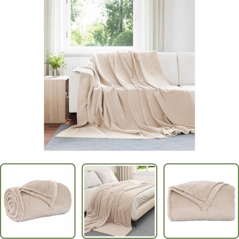 Coperta per camera da letto -  Coperta Beige 220 x 240 cm Panno