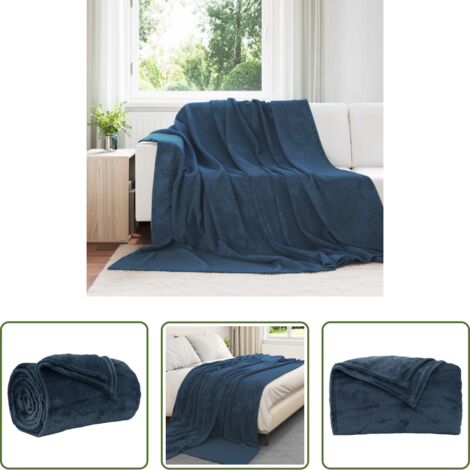 Coperta per camera da letto -  Coperta Blu navy 220 x 240 cm Panno