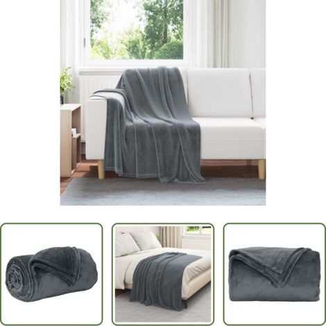 Coperta per camera da letto -  Coperta Grigio scuro 130 x 150 cm Panno