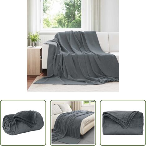 Coperta per camera da letto -  Coperta Grigio scuro 240 x 270 cm Panno