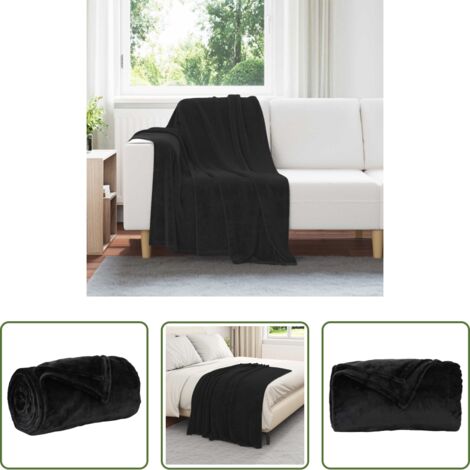 Coperta per camera da letto -  Coperta Nero 130 x 150 cm Panno
