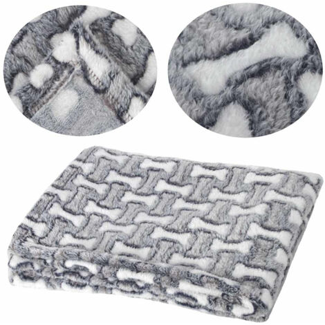 Coperta per cani Welsti con cubi bianchi e grigi L 100x70