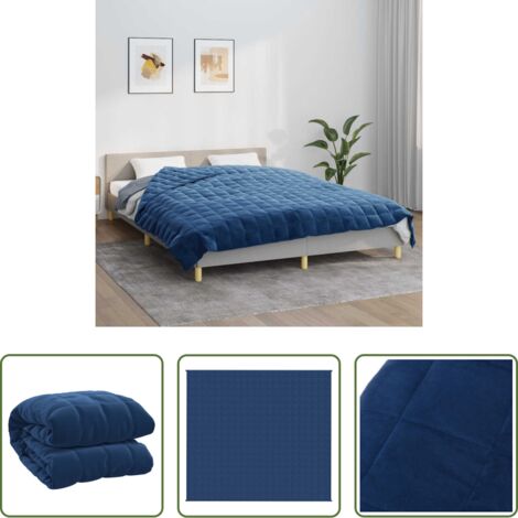 Coperta per dormire -  Coperta Ponderata Blu 200x225 cm 9 kg Tessuto