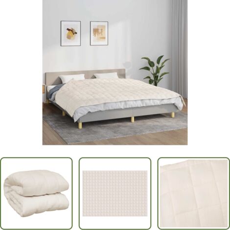 Coperta per dormire -  Coperta Ponderata Crema Chiaro 155x220 cm 7 kg Tessuto