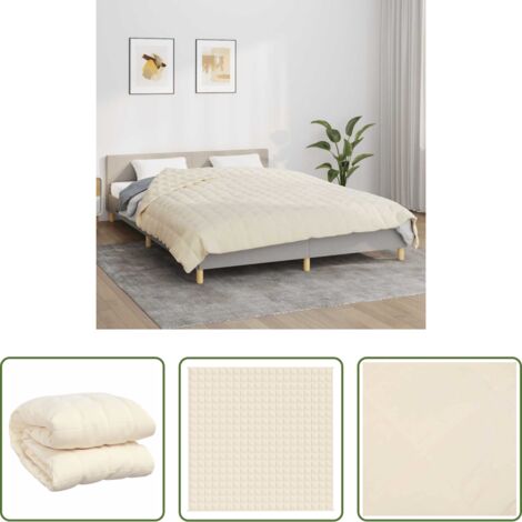Coperta per dormire -  Coperta Ponderata Crema Chiaro 200x200 cm 13 kg Tessuto