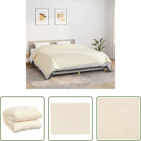 Coperta per dormire -  Coperta Ponderata Crema Chiaro 235x290 cm 15 kg Tessuto