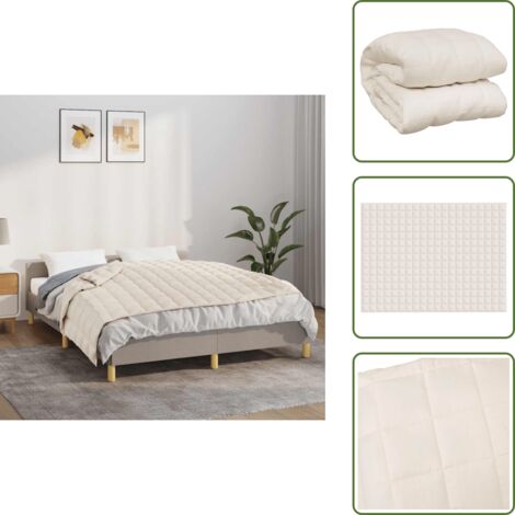 Coperta per il sonno - vidaXL Coperta Ponderata Crema Chiaro 150x200 cm 7 kg Tessuto - Coperta con peso corporeo