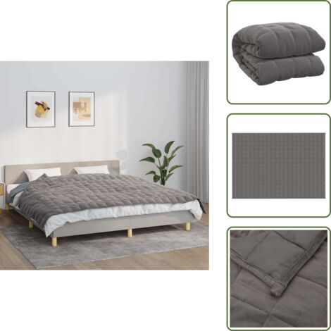 Coperta per la mente - vidaXL Coperta Ponderata Grigia 155x220 cm 7 kg Tessuto - Coperta morbida
