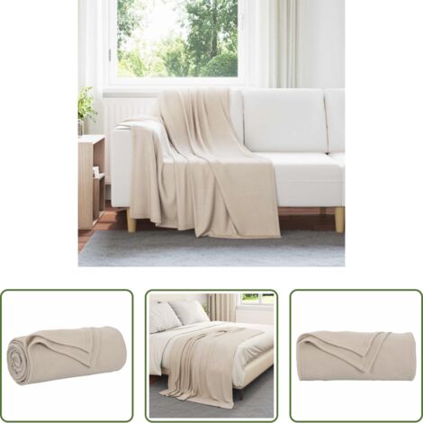 Coperta per letto - Coperta Beige 170 x 130 cm Panno