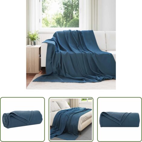 Coperta per letto - Coperta Blu navy 240 x 220 cm Panno