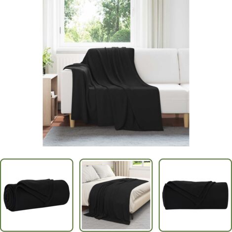 Coperta per letto -  Coperta Nero 200 x 150 cm Panno