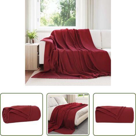 Coperta per letto -  Coperta Rosso Bordeaux 240 x 220 cm Panno