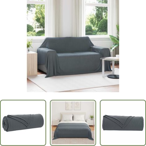 Coperta per salotto -  Coperta Grigio scuro 280 x 210 cm Panno