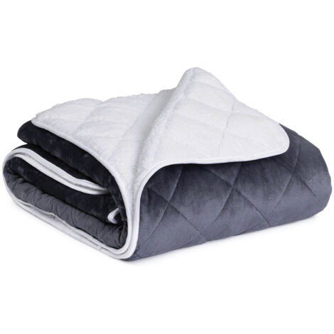 Coperta pesata 150x200 CM CELESTE biface grigio polare e bianco 7 kg