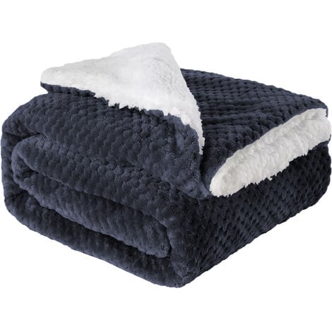 COPERTA PLAID IN MORBIDO PILE MATRIMONIALE 240x260 cm CAMERA LETTO DIVANO  BLU EUR 15,90 - PicClick IT