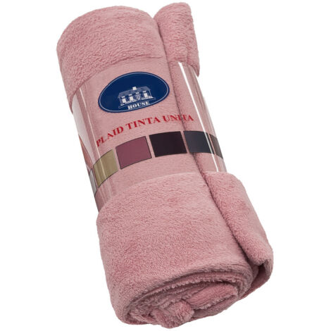 Coperta Plaid Morbida Vellutata Pile Caldo Soffice Avvolgente Divano Letto Poltrona Rosa - 200x220 cm