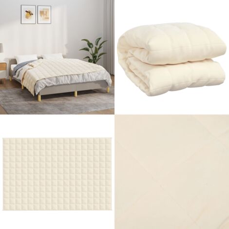 Coperta Ponderata Crema Chiaro 122x183 cm 5 kg Tessuto - Sonno notturno - Pressione morbida