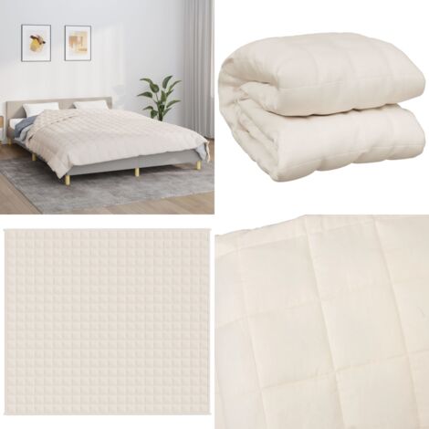 Coperta Ponderata Crema Chiaro 200x230 cm 9 kg Tessuto - Sonno - Pressione