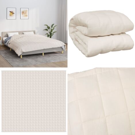 Coperta Ponderata Crema Chiaro 220x230 cm 11 kg Tessuto - Sonno notturno - Pressione morbida