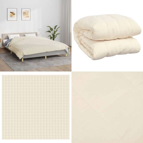 Coperta Ponderata Crema Chiaro 220x235 cm 11 kg Tessuto - Coperta per dormire - Coperta per il sonno
