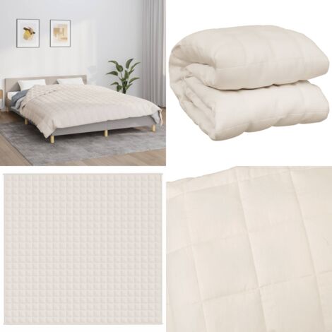 Coperta Ponderata Crema Chiaro 220x240 cm 11 kg Tessuto - Sonno notturno - Riposo notturno