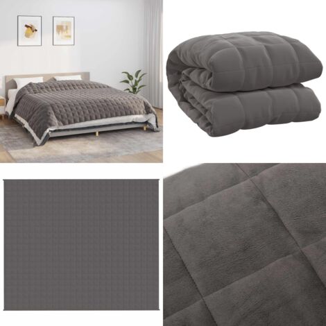 Coperta Ponderata Grigia 220x260 cm 15 kg Tessuto - Coperta per dormire - Coperta per il sonno