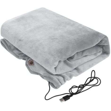 Coperta riscaldata alimentata tramite USB, coperta elettrica, morbida e confortevole, in flanella, lavabile in lavatrice, tensione di sicurezza 5V/2A, per viaggi, casa,