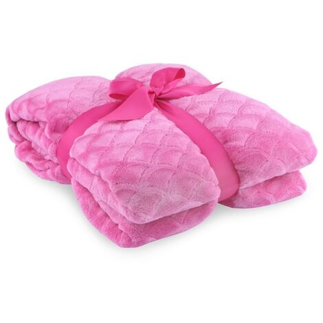 Coperta Sardi rosa pressato geometrico 220x240 - rosa