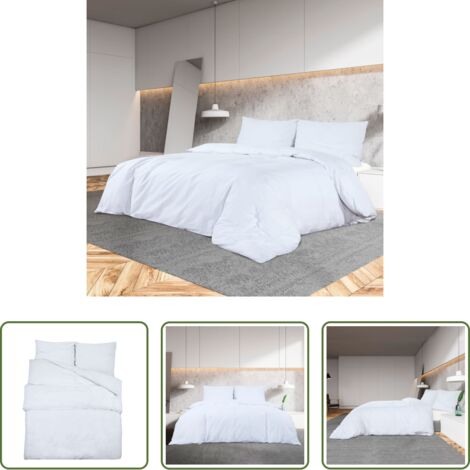 Coperta -  Set Copripiumino Bianco 135x200 cm in Cotone