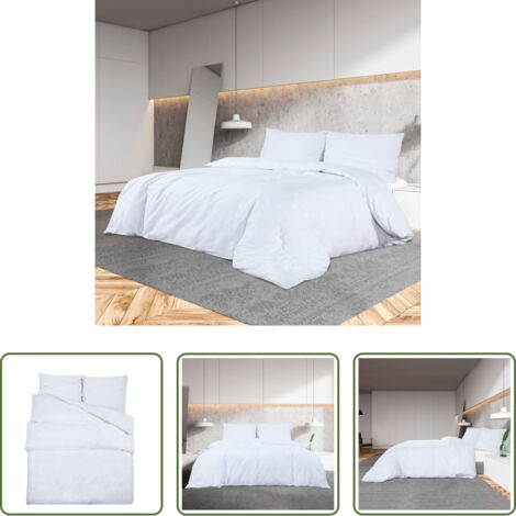 Coperta -  Set Copripiumino Bianco 200x200 cm in Cotone